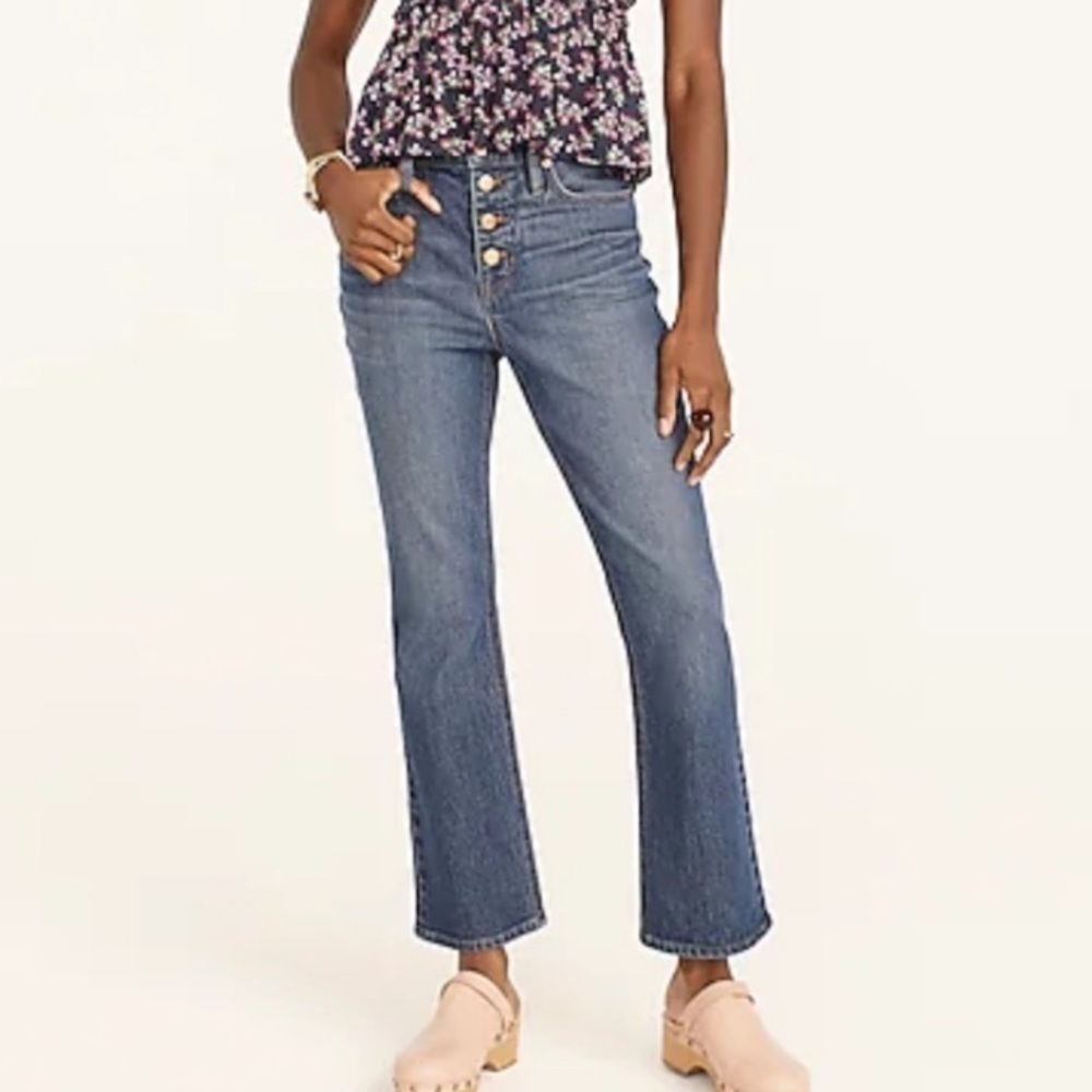 J Crew 10" demi-boot crop jean in Stone Street wash BF545